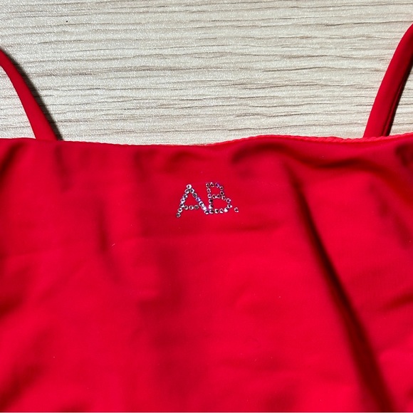 *NWOT Angelys Balek Cross Neck Wrap Front Bikini & String Brief in salsa - Picture 12 of 14